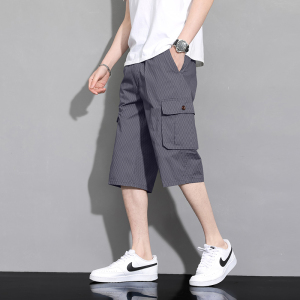 渔人船长夏季男士工装七分裤轻薄透气纯棉休闲运动裤中裤