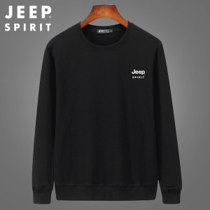 JEEP SPIRIT吉普春秋长袖卫衣男圆领宽松卫衣弹力休闲上衣男装