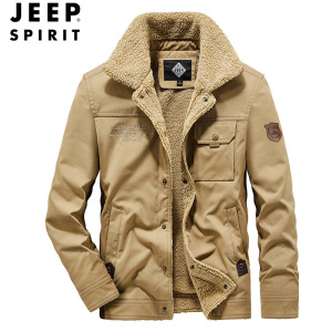 JEEP SPIRIT吉普保暖棉衣男士外套棉服男装加厚加绒棉袄