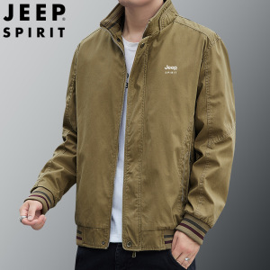 JEEP SPIRIT吉普夹克男纯棉加绒棉衣秋冬季休闲防风立领夹克上衣服