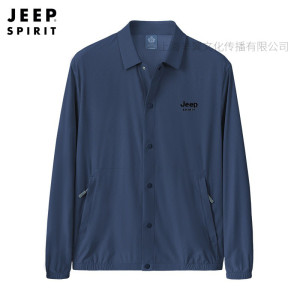 JEEP SPIRIT2024年夏季新款轻薄防晒男士冰丝美式休闲翻领皮肤衣