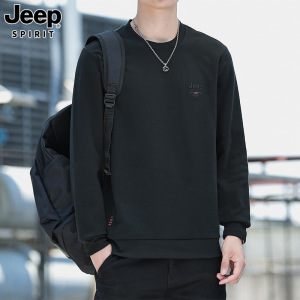 JEEP SPIRIT 新款男士套头时尚潮流休闲卫衣刺绣保暖上衣