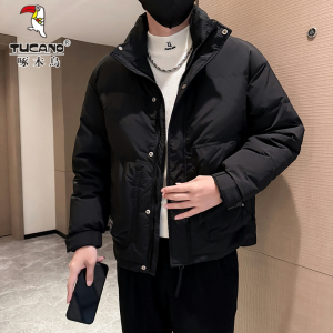 啄木鸟男士羽绒服冬季潮牌立领短款羽绒衣休闲帅气加厚保暖外套男