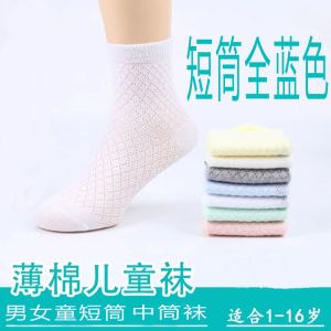 儿童袜子棉夏季薄款中筒网眼袜春夏春秋超薄透气中大童短袜