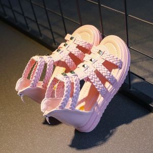 女童凉鞋时尚软底新款小女孩公主鞋中大童夏季罗马凉鞋女童鞋