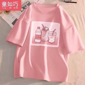 女童夏装新款儿童短袖T恤中大童洋气卡通半袖童装上衣潮
