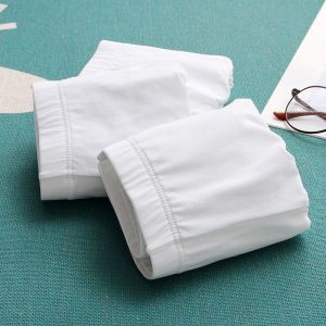 男士内裤纯白色平角宽松中腰运动青少年四季可穿舒适透气四角底裤