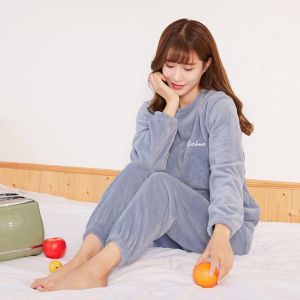 仙女暖暖裤女套装情侣珊瑚绒睡衣冬季加厚外穿宽松保暖休闲家居服
