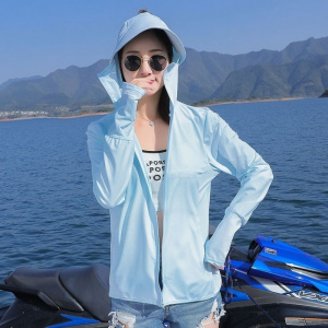 冰丝防晒衣女外穿透气防紫外线夏季新款连帽长袖薄款骑车短款外套