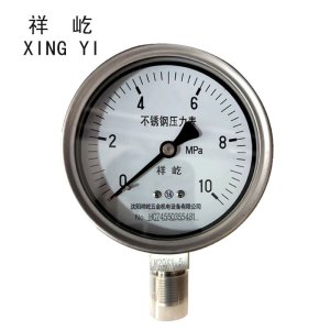祥屹+不锈钢耐温压力表检测定制型+Y100BF+块