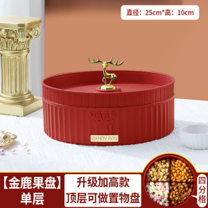 圣诞结婚喜糖礼盒果盘家用摆桌客厅茶几干果盘糖果盒收纳零食盒