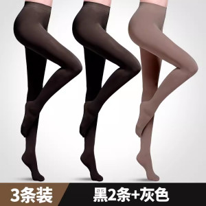 浪莎春秋中厚款丝袜女秋季连裤袜防勾丝黑色天鹅绒肉色秋冬打底袜
