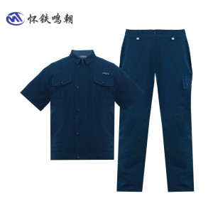 怀铁鸣朝夏季工作服HT-G038 夏季短袖劳保工作服套装个性定制 厂家直销 AI智能量体