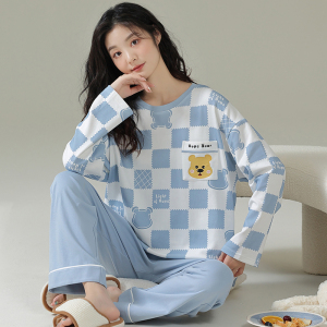 啄木鸟睡衣女2025年新款纯棉长袖可外穿春秋冬夏季女士家居服套装