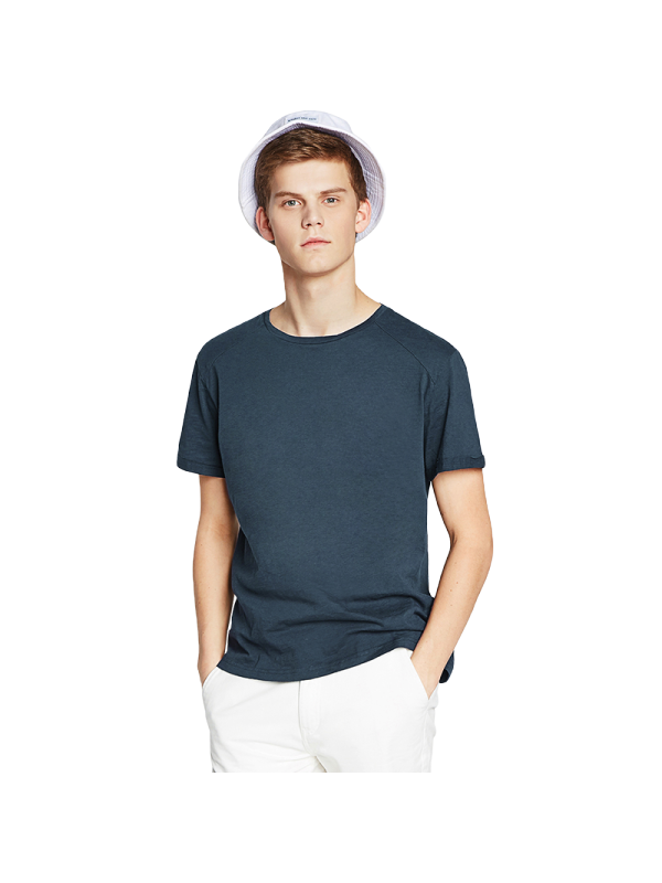 以纯线上品牌a212017 夏装新品纯棉t恤男装纯色休闲圆领短袖t恤男