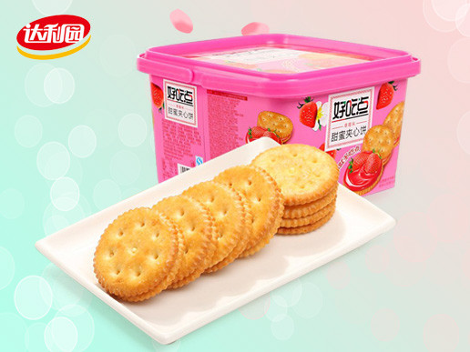 达利园好吃点夹心饼干540g草莓味