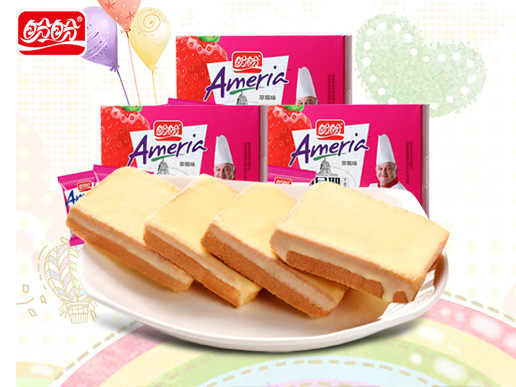 盼盼梅尼耶干蛋糕160gx3盒草莓味